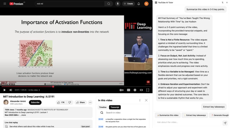 YouTube AI Tutor – screenshot 1