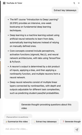 YouTube AI Tutor – screenshot 3