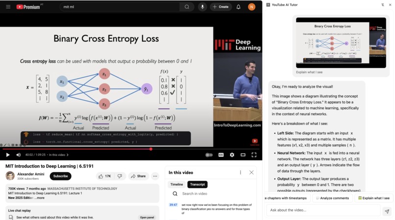 YouTube AI Tutor – screenshot 2