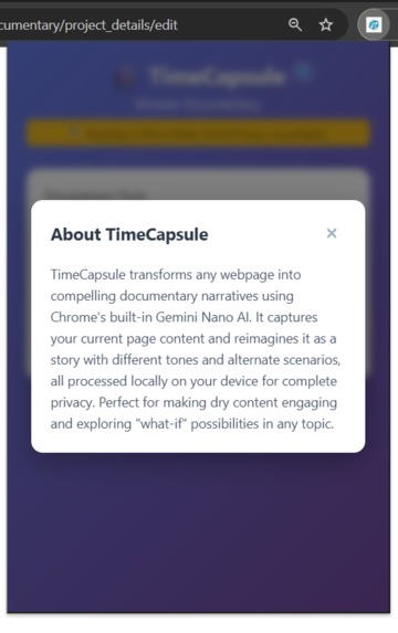 TimeCapsule: Browser Documentary – screenshot 1