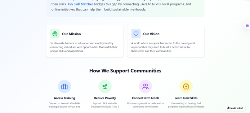 Job Skill Matcher for Vulnerable Communities – screenshot 2