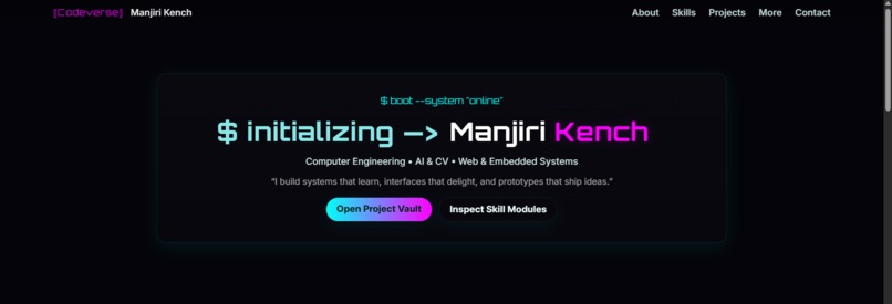 My Codeverse  A Futuristic Portfolio of a CSE Explorer – screenshot 1