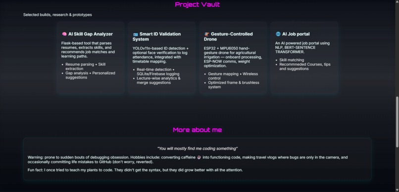 My Codeverse  A Futuristic Portfolio of a CSE Explorer – screenshot 2