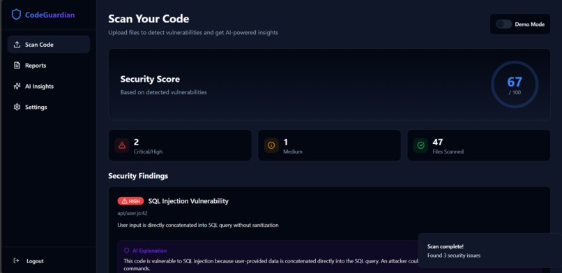 CodeGuardian AI – Your Secure Code Agent – screenshot 2