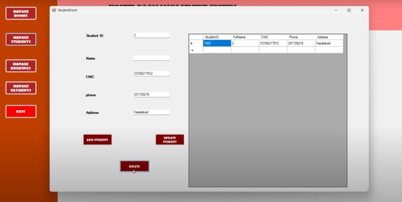 Hostel Management System – screenshot 2