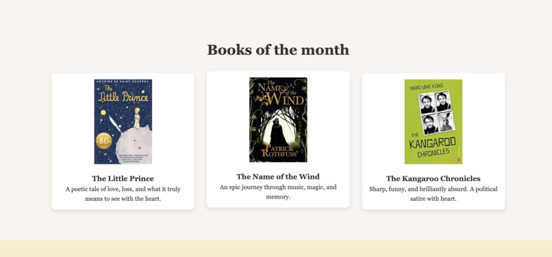 Book Nook Website – screenshot 2