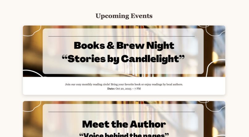 Book Nook Website – screenshot 3