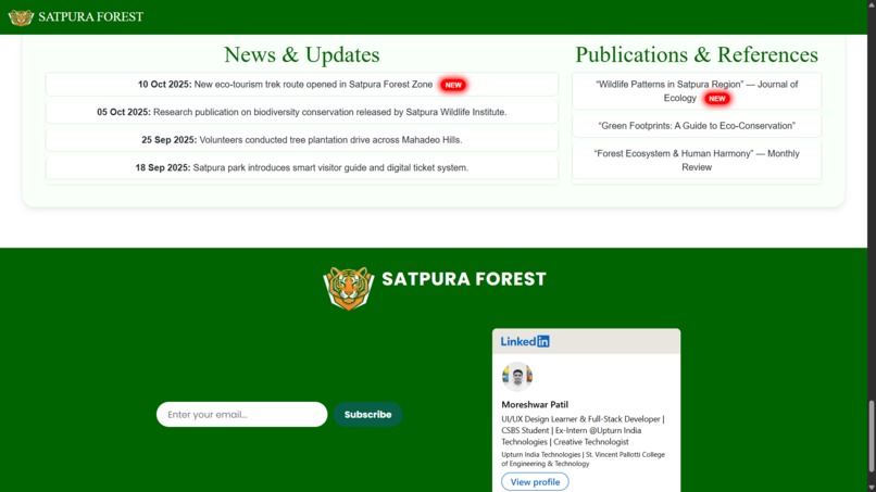 Satpura Forest Info Website – screenshot 9