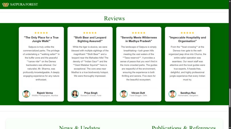 Satpura Forest Info Website – screenshot 8