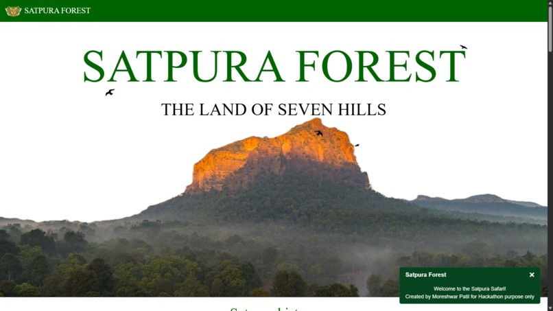 Satpura Forest Info Website – screenshot 1