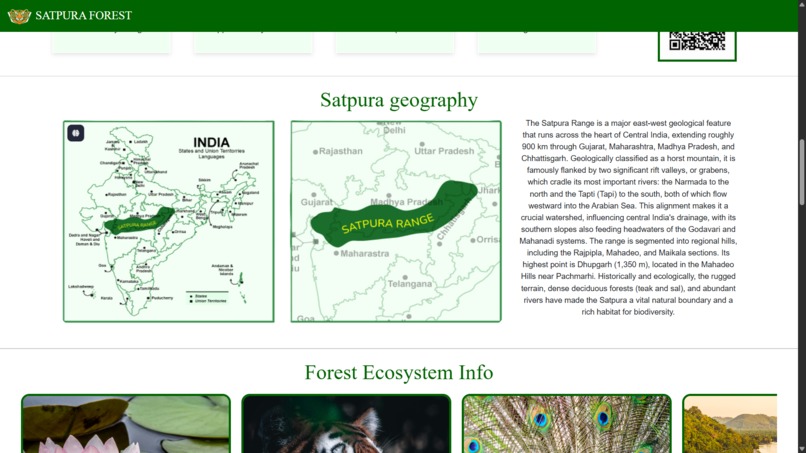 Satpura Forest Info Website – screenshot 4