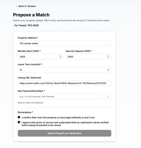 tenant side housing matching portal – screenshot 7