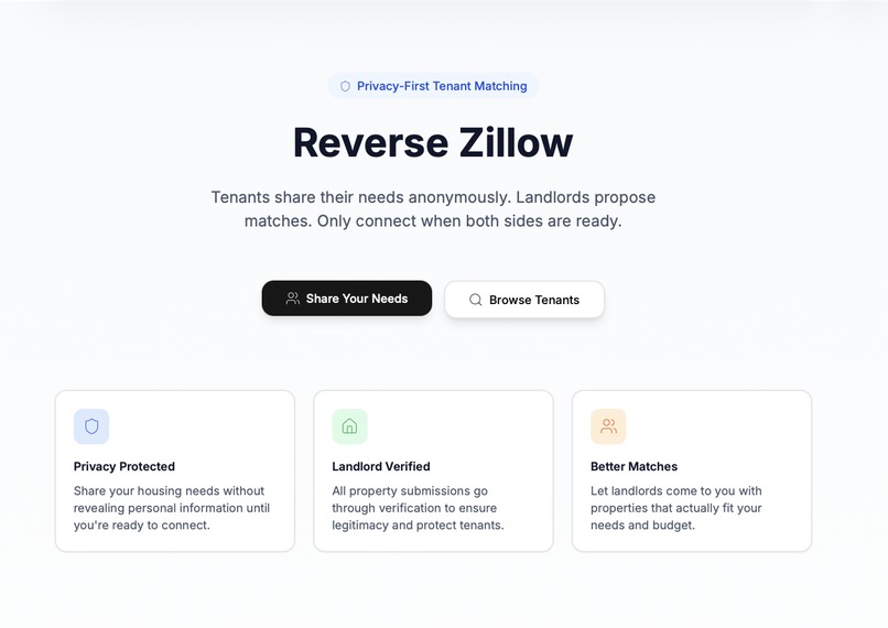 tenant side housing matching portal – screenshot 1