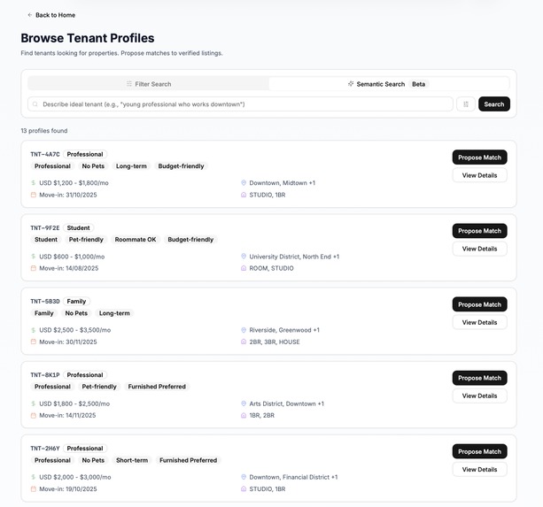 tenant side housing matching portal – screenshot 4