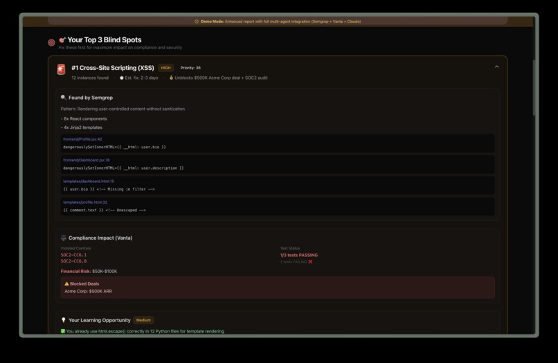 CommitDNA: Personalized sec&compliance tutor on your commits – screenshot 5
