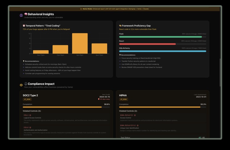 CommitDNA: Personalized sec&compliance tutor on your commits – screenshot 7