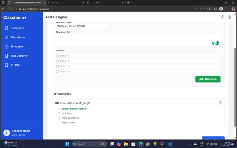 Classroom management – screenshot 2