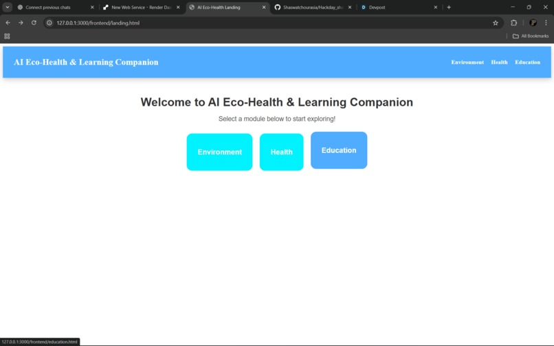 AI Eco-Health & Learning Companion – screenshot 2