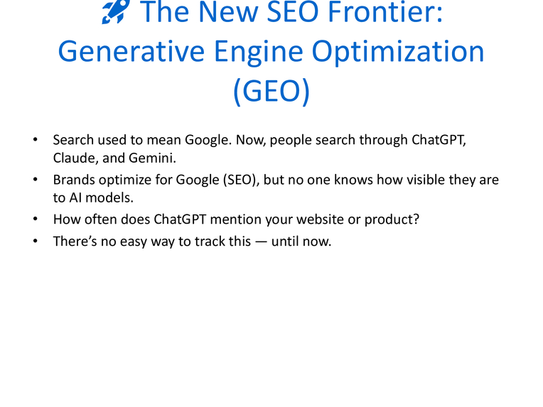 GEOlytics – The Generative Visibility Analyzer – screenshot 1