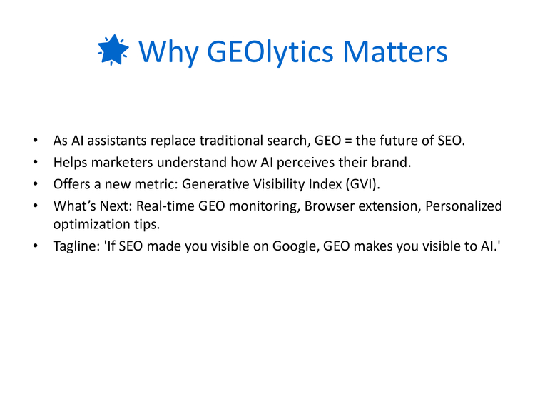 GEOlytics – The Generative Visibility Analyzer – screenshot 5