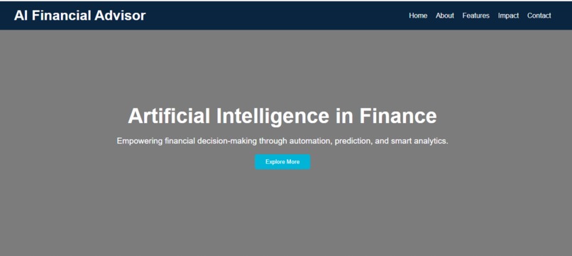 AI in Finance – A Simple Innovation Showcase – screenshot 1