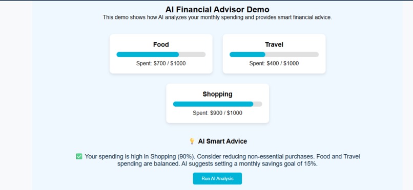 AI in Finance – A Simple Innovation Showcase – screenshot 2