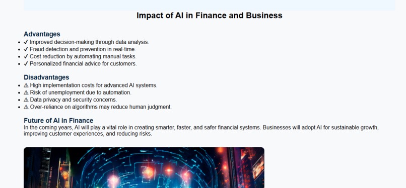 AI in Finance – A Simple Innovation Showcase – screenshot 3