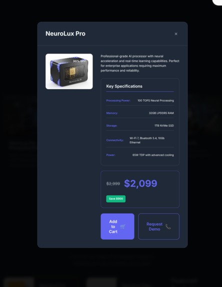 NeuroLux - Premium AI Technology Showcase – screenshot 1