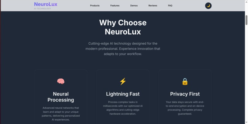 NeuroLux - Premium AI Technology Showcase – screenshot 6