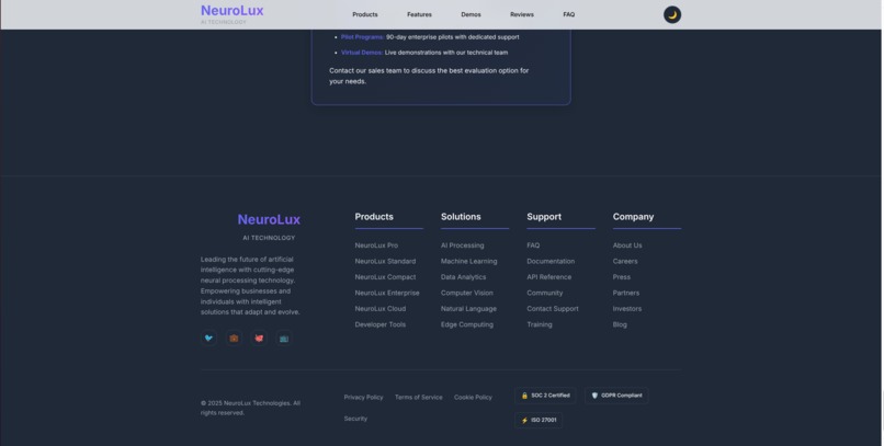 NeuroLux - Premium AI Technology Showcase – screenshot 7