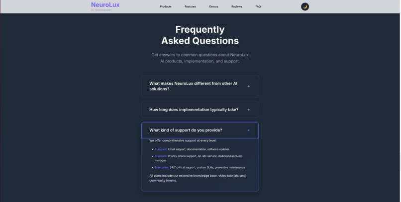 NeuroLux - Premium AI Technology Showcase – screenshot 8