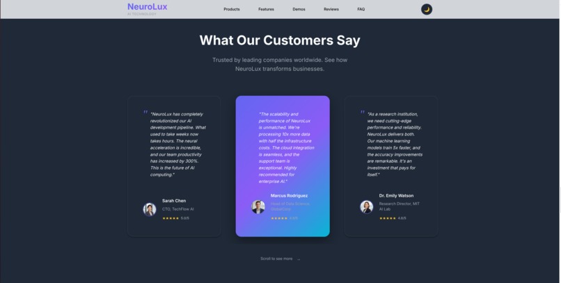 NeuroLux - Premium AI Technology Showcase – screenshot 9