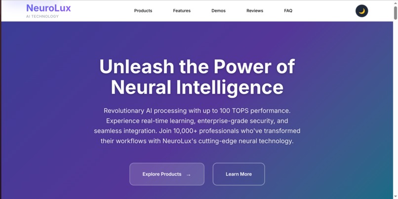 NeuroLux - Premium AI Technology Showcase – screenshot 10