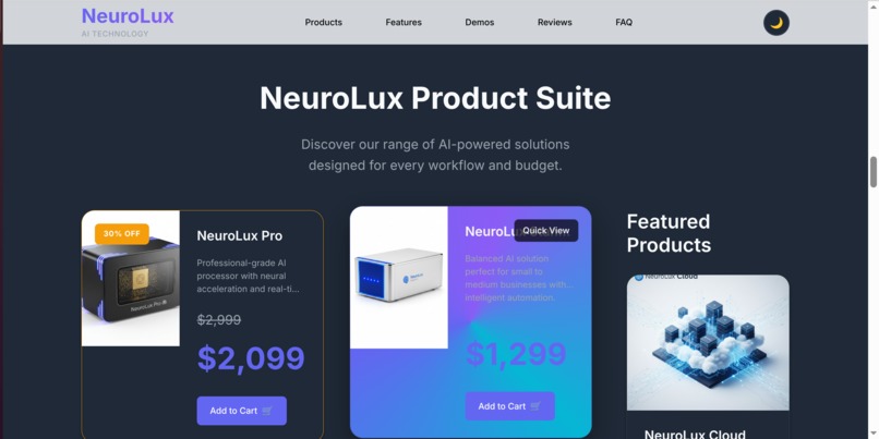 NeuroLux - Premium AI Technology Showcase – screenshot 11