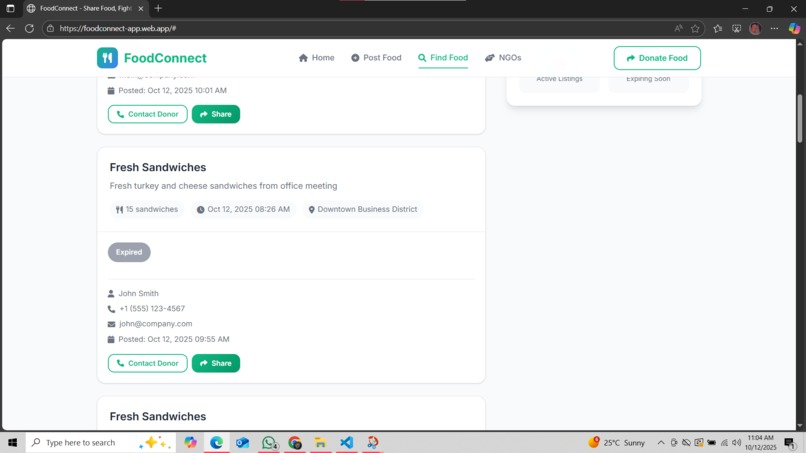 FoodConnect – screenshot 1