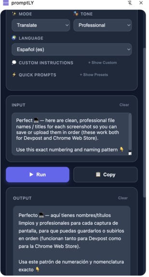 promptLY – screenshot 8