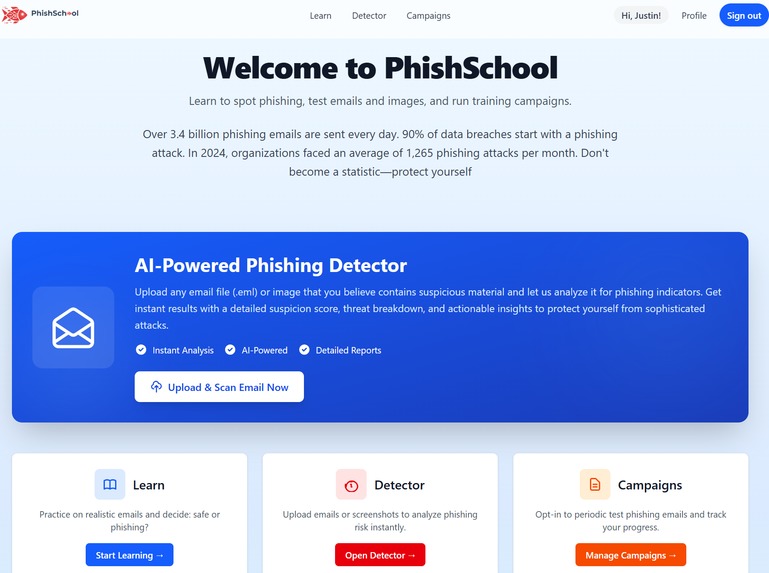 PhishSchool – screenshot 1