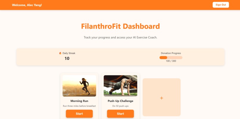 FilanthroFit – screenshot 1