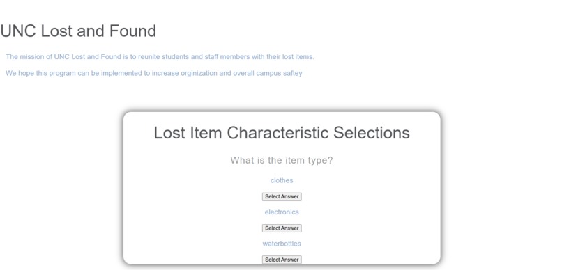 UNC Lost and Found – screenshot 1