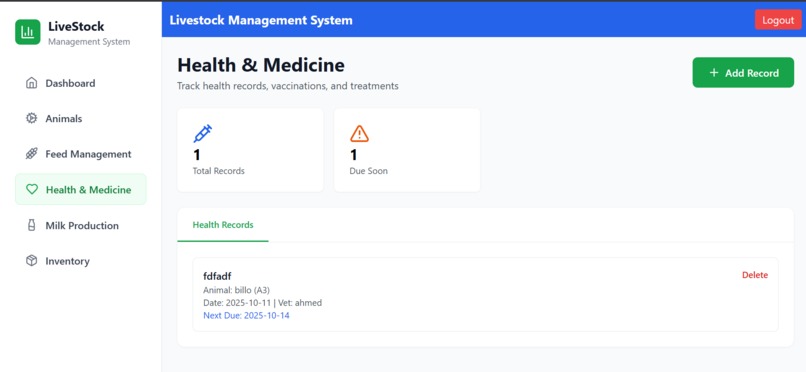 Livestock Management System – screenshot 1
