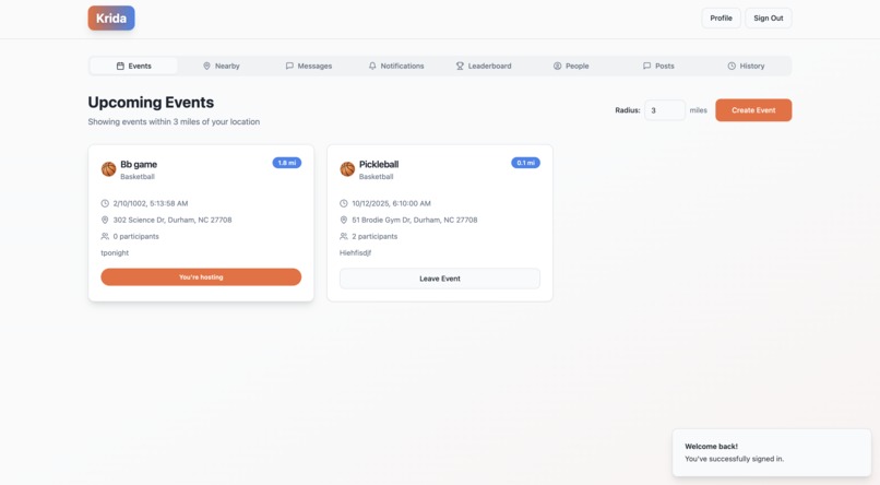 Krida: Sports Partner Finder – screenshot 4
