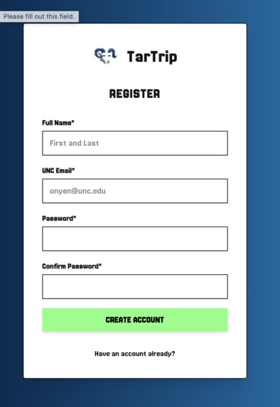 TarTrip – screenshot 1