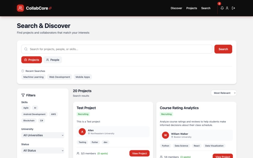 CollabCore – screenshot 2