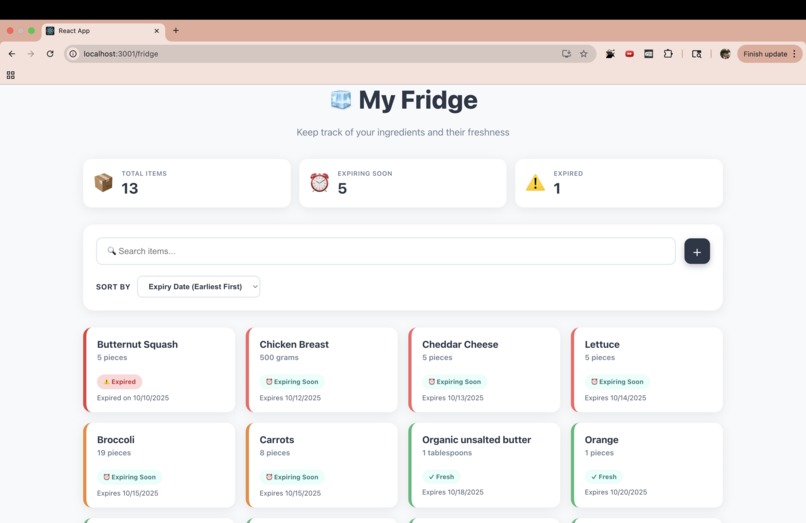MyFridge – screenshot 2