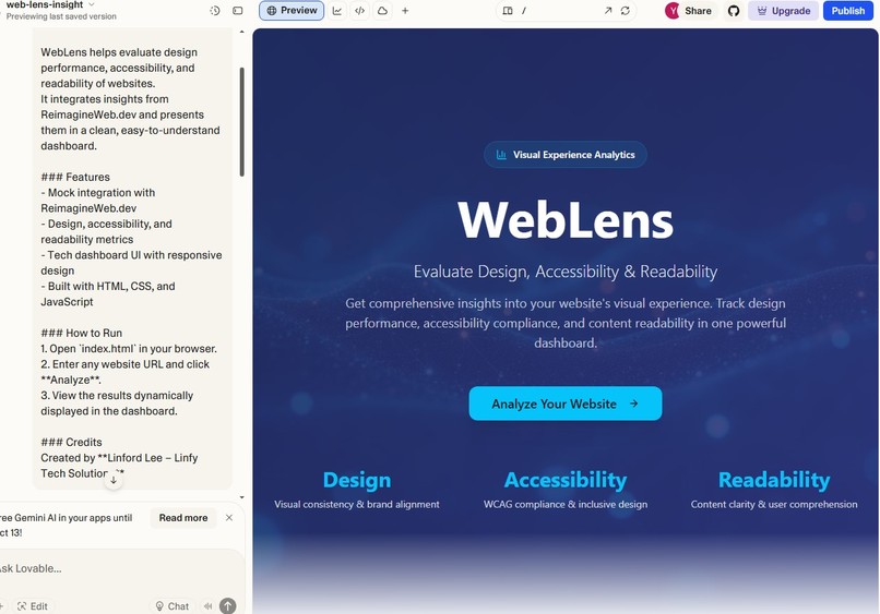 WebLens – screenshot 1
