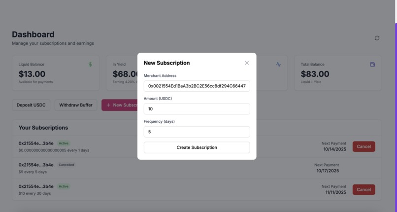 BillEarn: The STRK-Powered Subscription Savings Account – screenshot 3