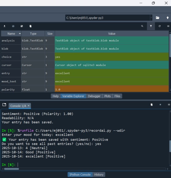 Mood Journal AI: Track Your Emotions with Sentiment Analysis – screenshot 2