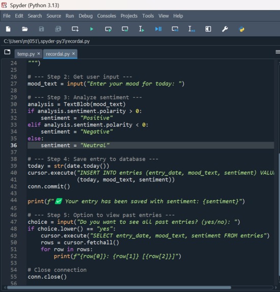 Mood Journal AI: Track Your Emotions with Sentiment Analysis – screenshot 1