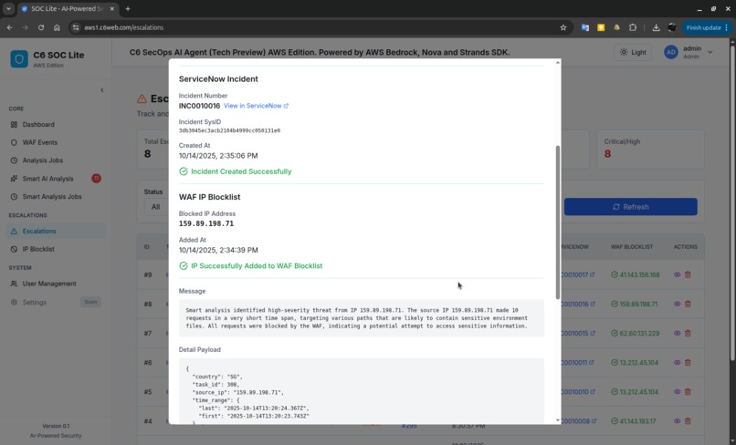 C6 SecOps AI Agent (AWS Edition) – screenshot 8