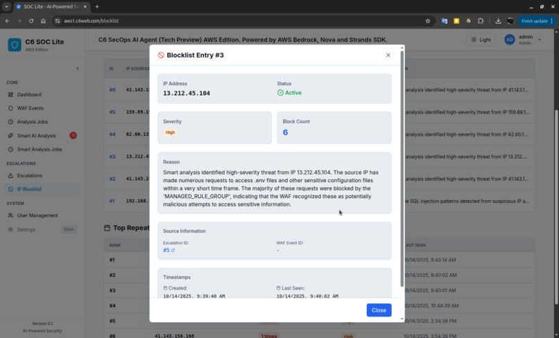 C6 SecOps AI Agent (AWS Edition) – screenshot 12
